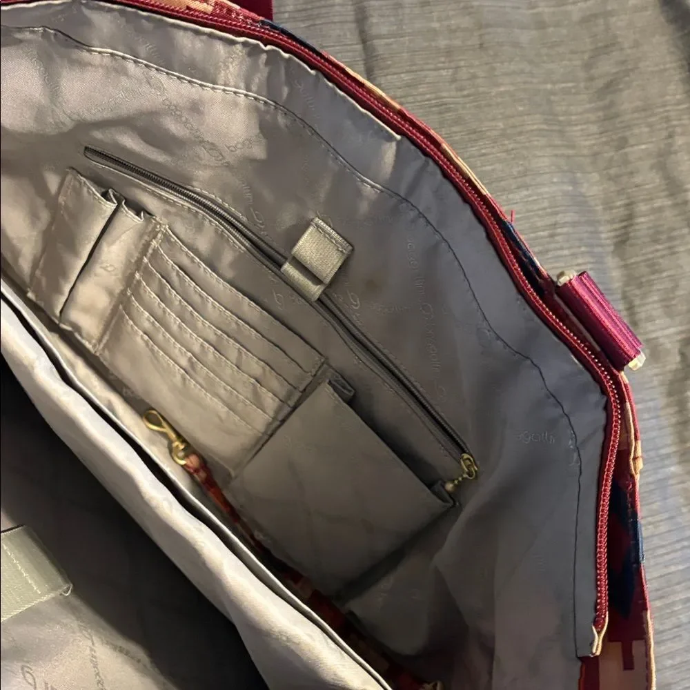 Baggallini Alberta Travel Tote Gold Hardware, Aztec Print In Berry